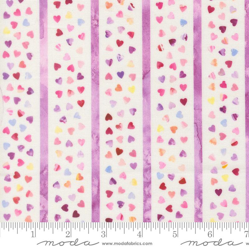 Fleur The Love Stripes Cloud - Quilt Fabric, zoomed in. Select this picture to zoom back out.