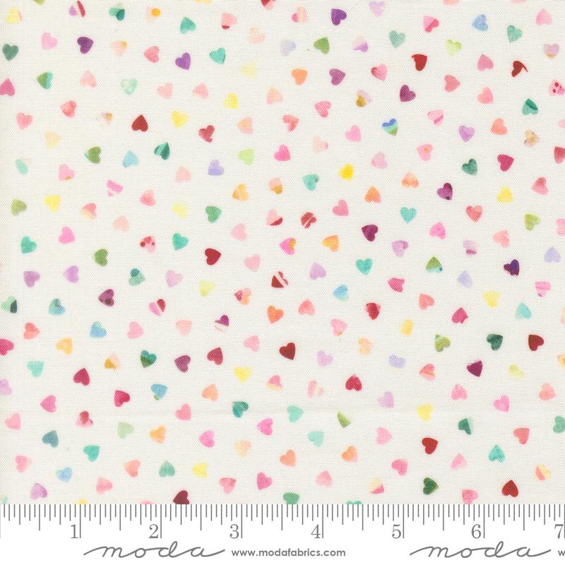 Fleur The Love Heart Dots Cloud - Quilt Fabric, zoomed in. Select this picture to zoom back out.