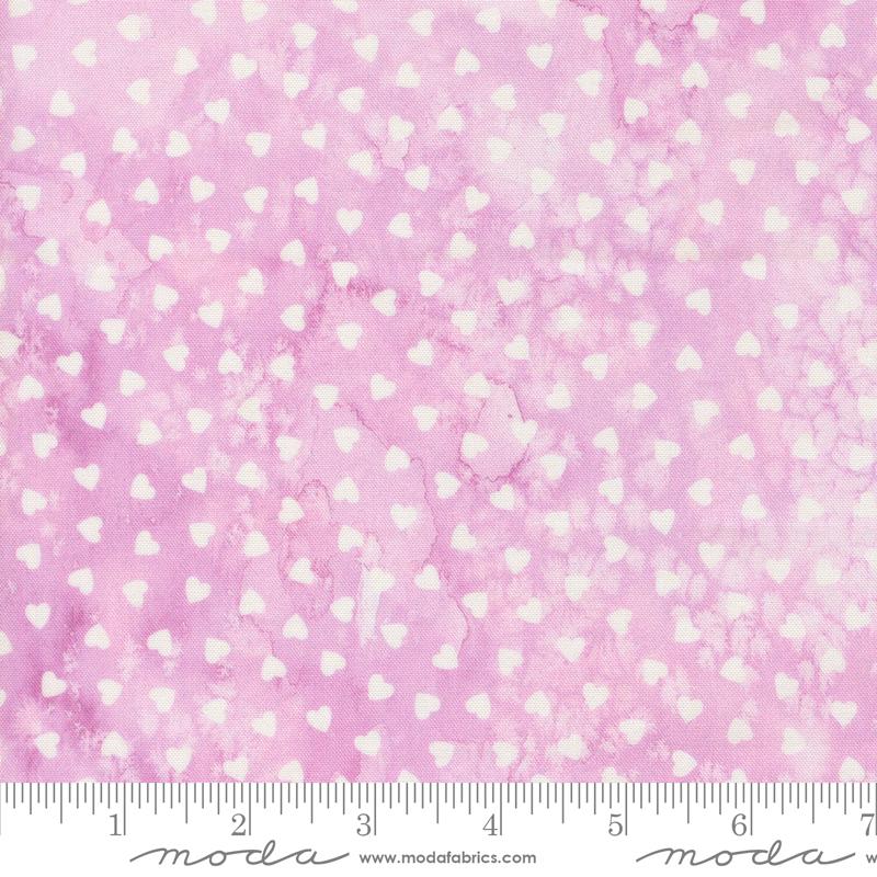 Fleur The Love Heart Dots Lavender - Quilt Fabric, zoomed in. Select this picture to zoom back out.