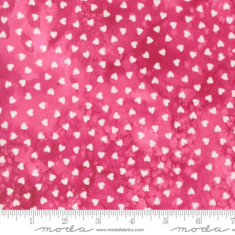 Fleur The Love Heart Dots Rose - Quilt Fabric, zoomed in. Select this picture to zoom back out.