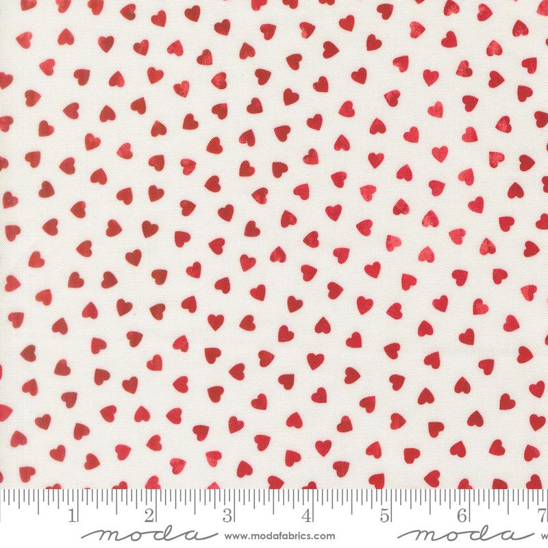 Little Lovelies Petite Hearts Cloud - Quilt Fabric, zoomed in. Select this picture to zoom back out.