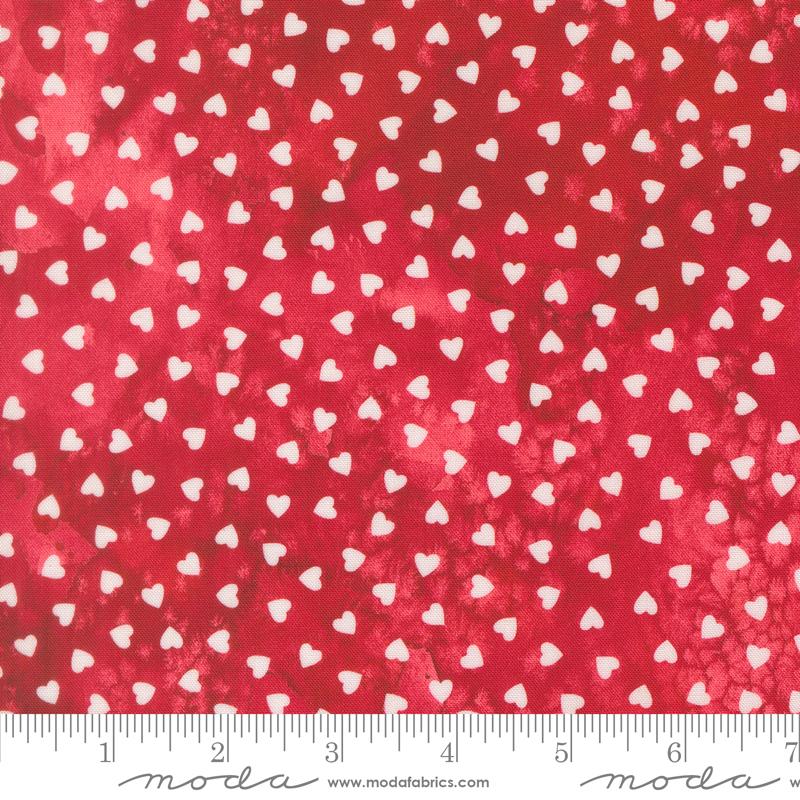 Little Lovelies Petite Hearts Rose - Quilt Fabric, zoomed in. Select this picture to zoom back out.
