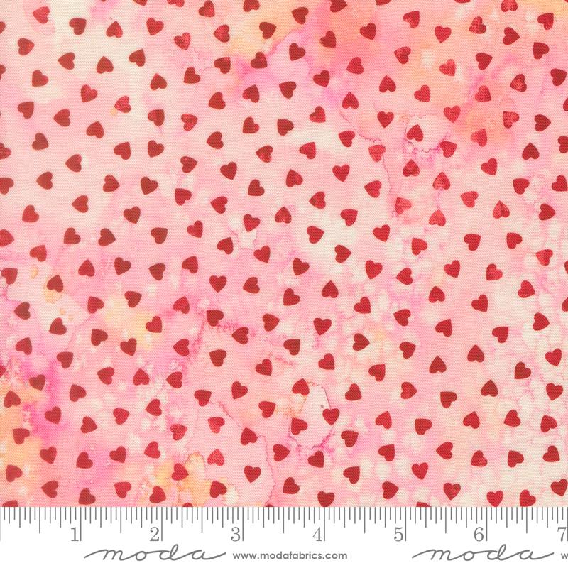 Little Lovelies Petite Hearts Blush - Quilt Fabric, zoomed in. Select this picture to zoom back out.