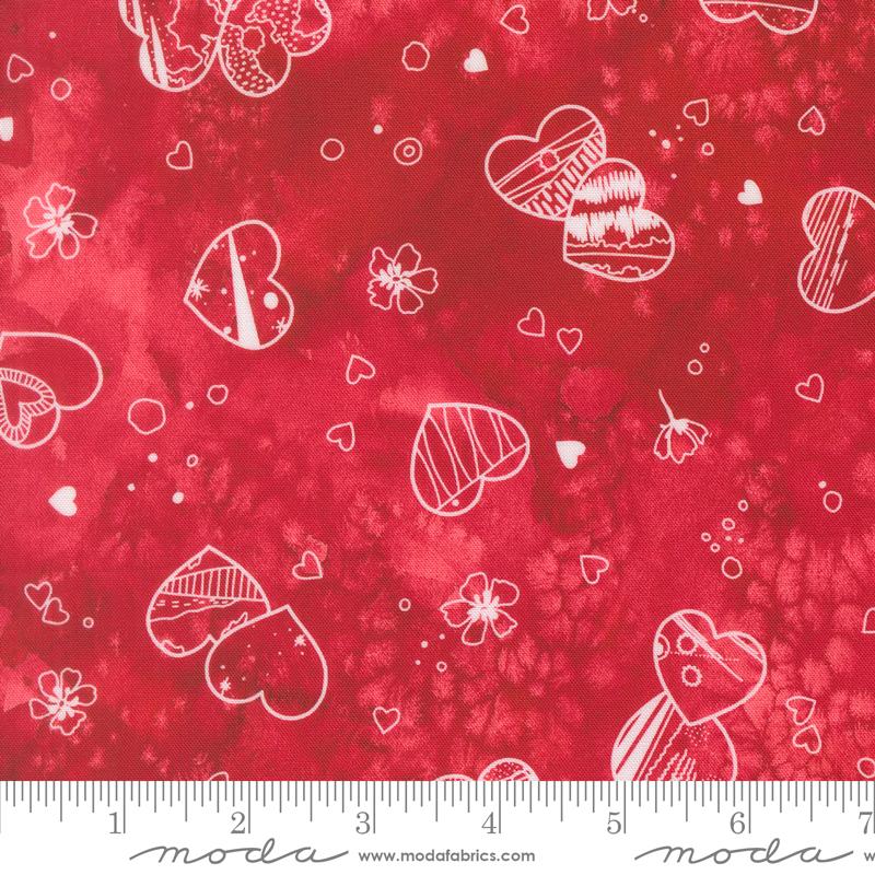 Little Lovelies Love Rose - Quilt Fabric, zoomed in. Select this picture to zoom back out.