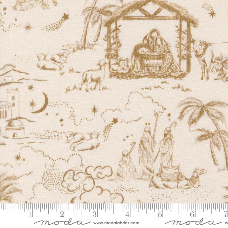 Silent Night Nativity Lamb - Quilt Fabric