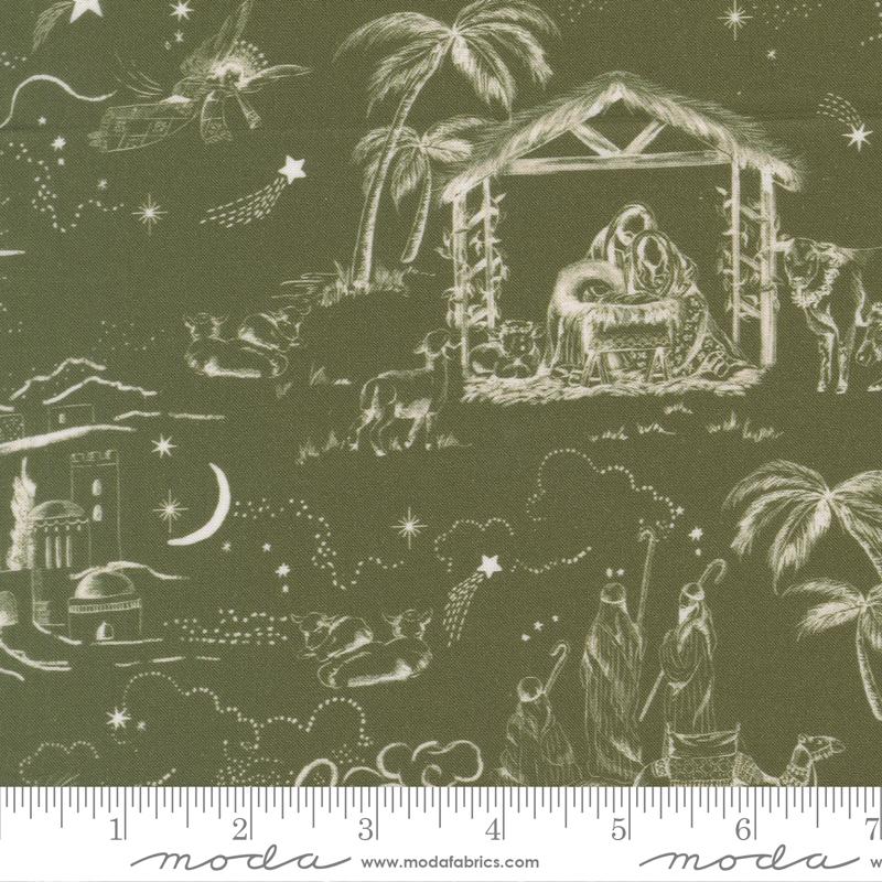 Silent Night Nativity Holly - Quilt Fabric