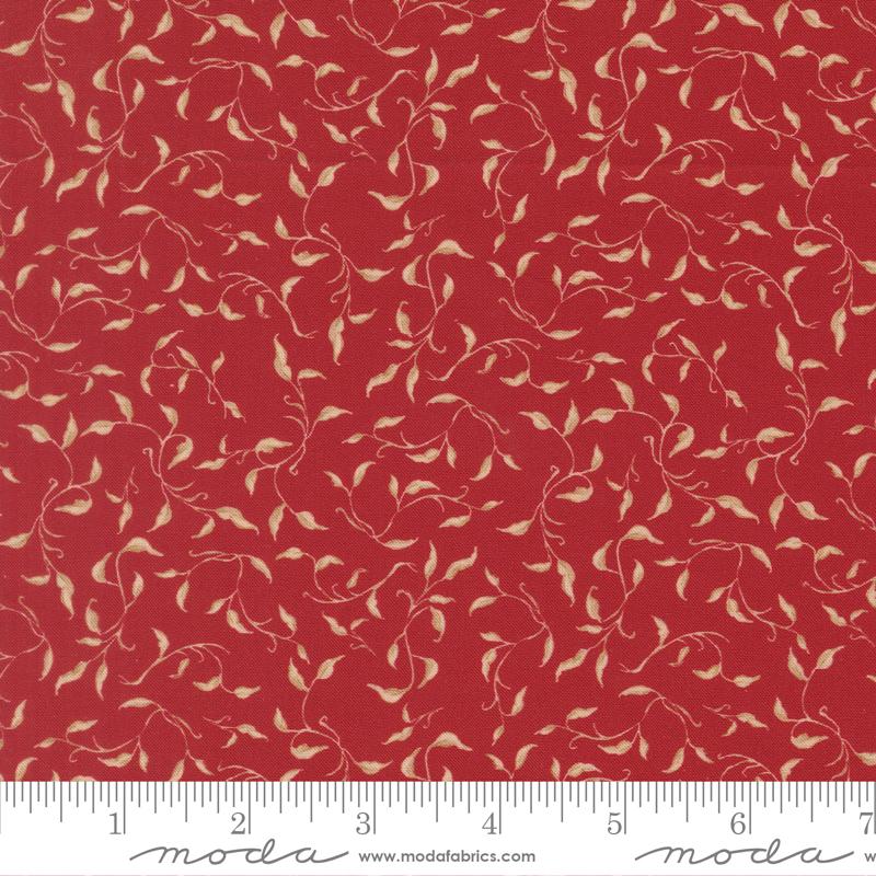 Silent Night Leaves Crimson - Quilt Fabric