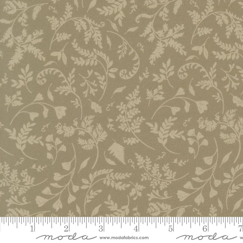Fable and Fern Plants Sage - Quilt Fabric, zoomed in. Select this picture to zoom back out.