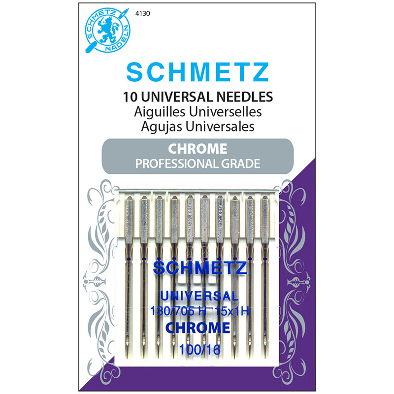 Chrome Universal Needles 100/16, zoomed in. Select this picture to zoom back out.