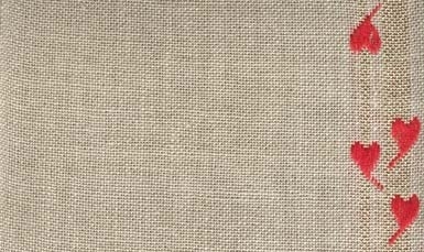 27 Count Nat/Red & Gold Folk Hearts Linen Banding 5.5x36