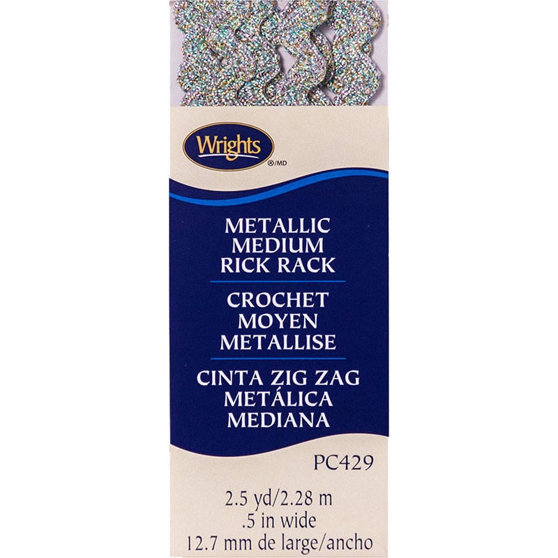 Medium Rick Rack Metallic Rainbow