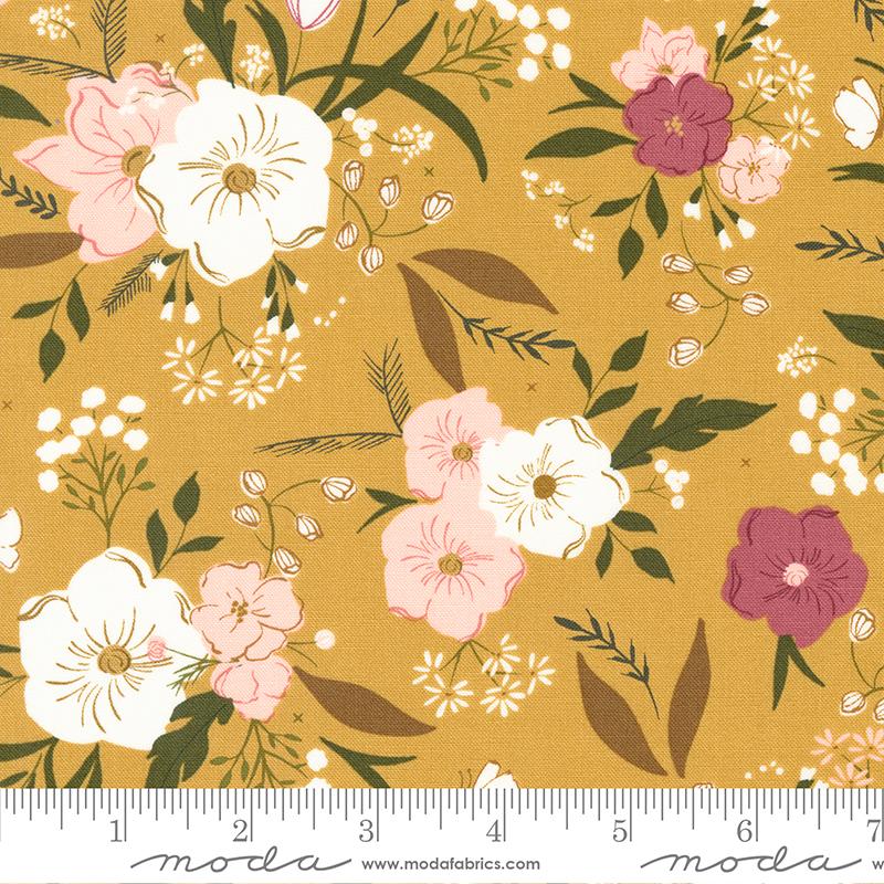Evermore Honey - Woodland Bouquet Florals - Quilt Fabric