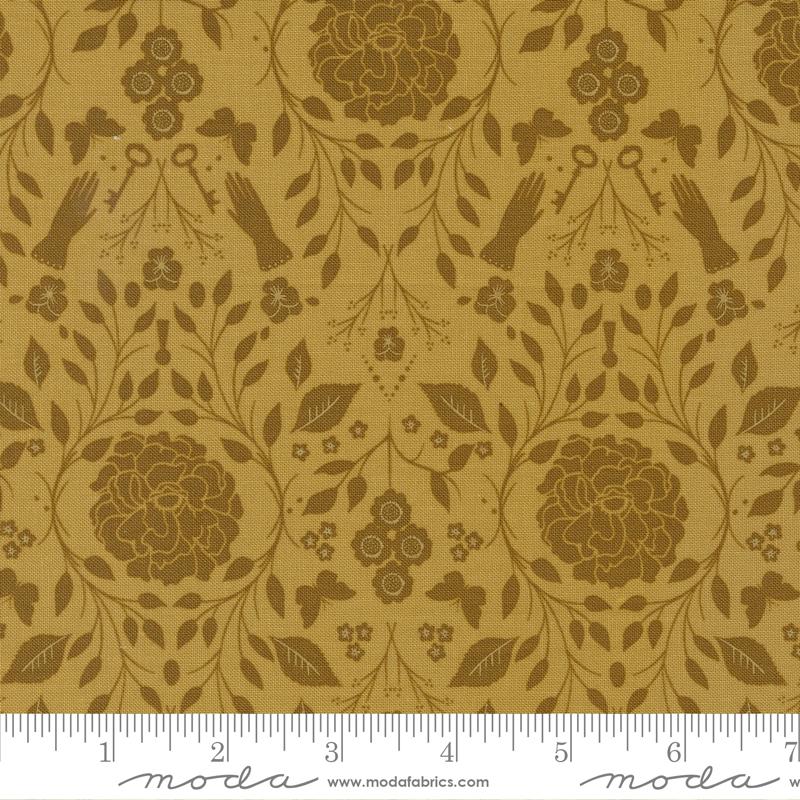 Evermore Honey - Garden Gate Damask Floral - Quilt Fabric