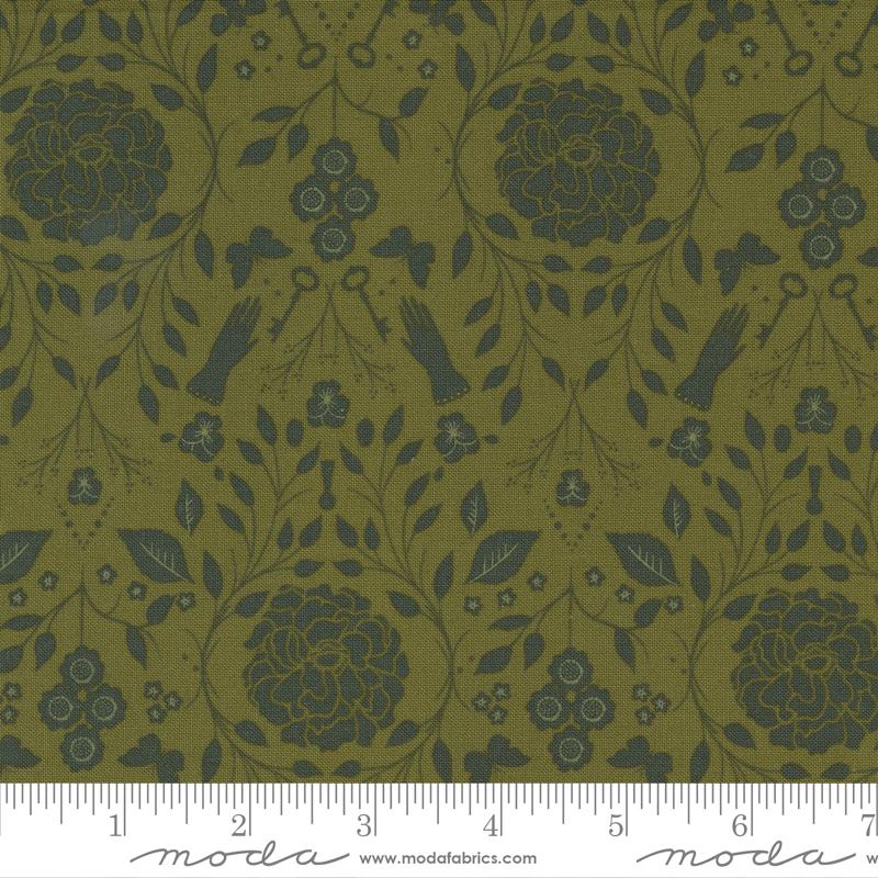 Evermore Fern - Garden Gate Damask Floral - Quilt Fabric