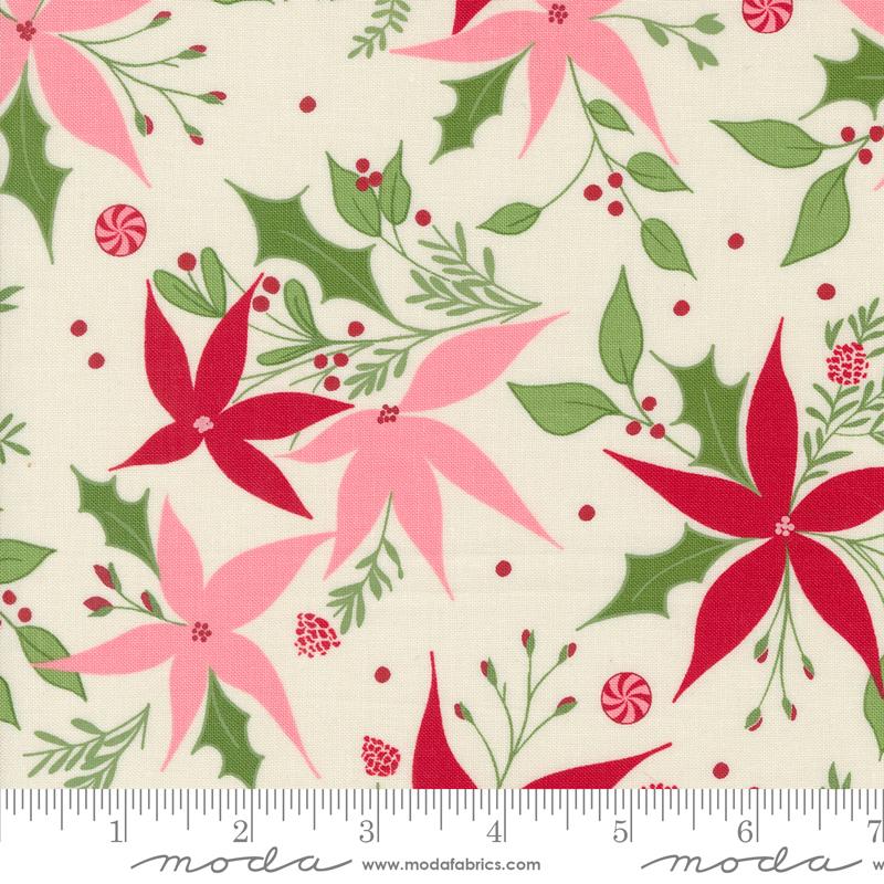Once Upon Christmas Poinsettia - Snow - Quilt Fabric
