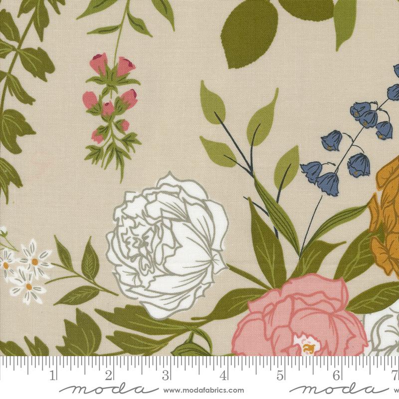 Enchantment Grand Floral - Stone - Quilt Fabric