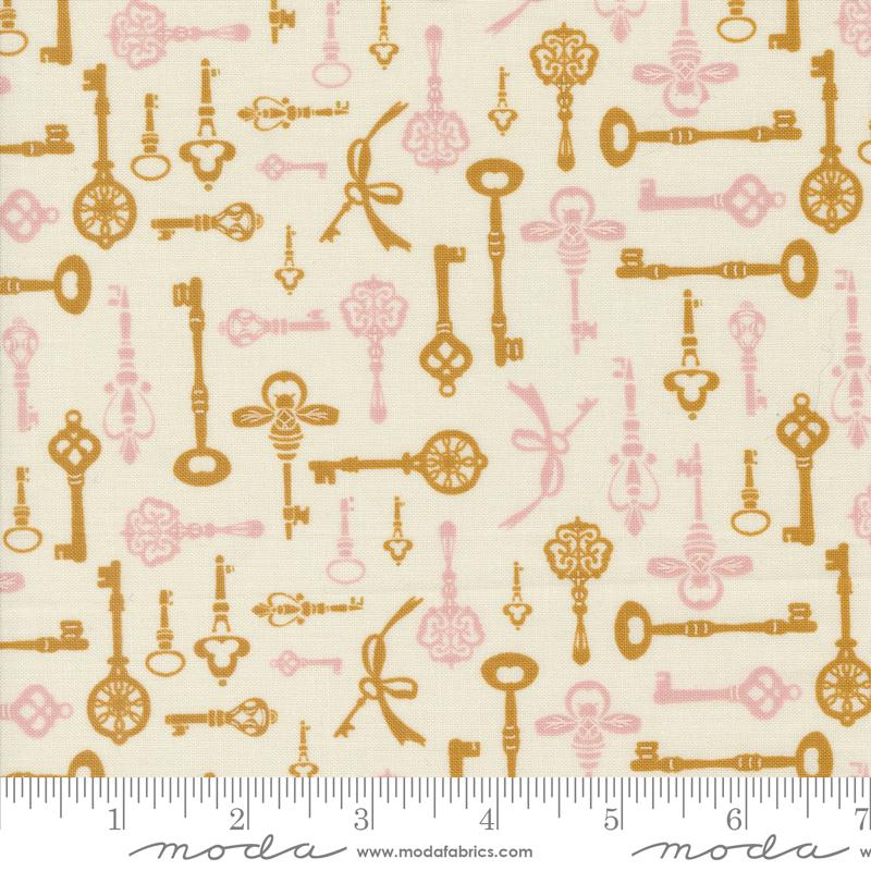 Enchantment Keys - Porcelain - Quilt Fabric