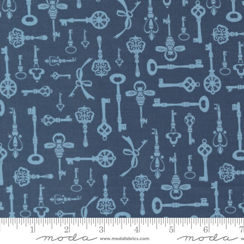 Enchantment Keys - Indigo - Quilt Fabric