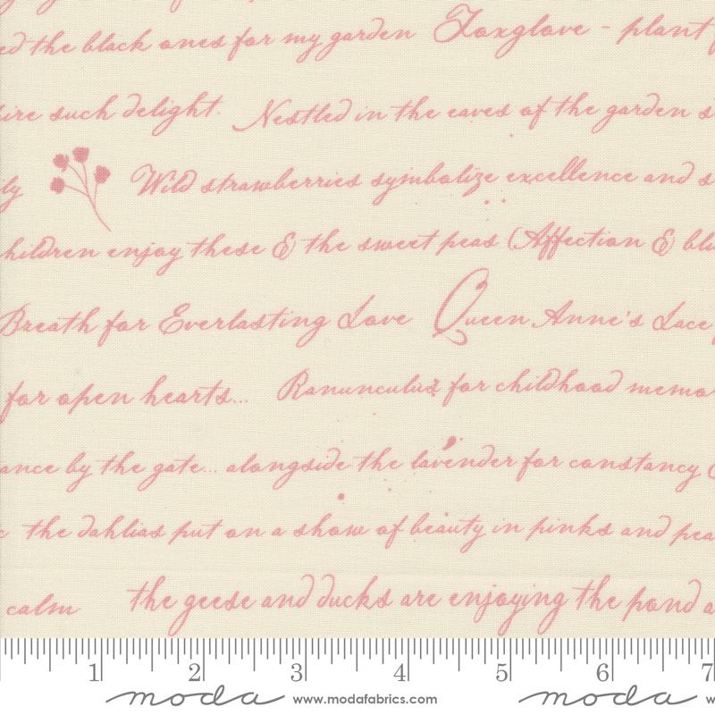 Enchantment Script - Porcelain - Quilt Fabric