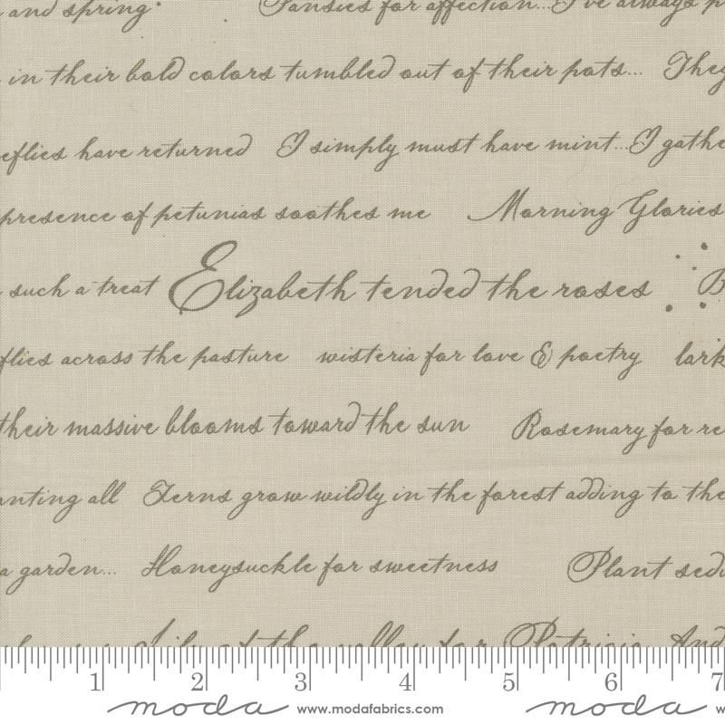 Enchantment Script - Stone - Quilt Fabric