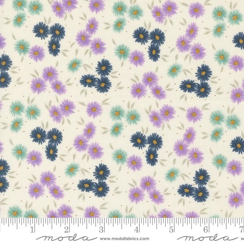 Seaglass Summer Asters - Oyster - Quilt Fabric