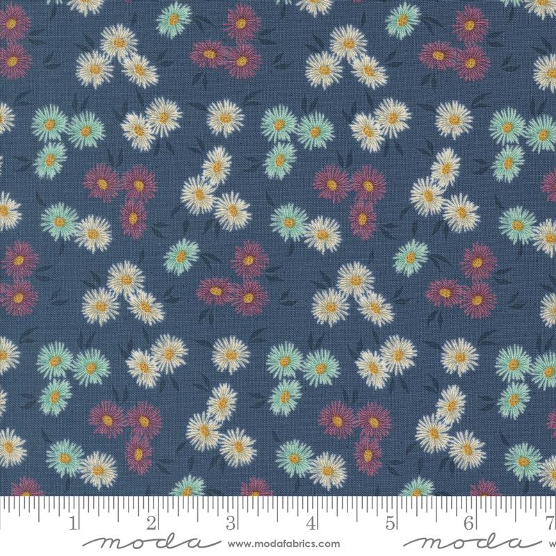 Seaglass Summer Asters - Indigo Sea - Quilt Fabric