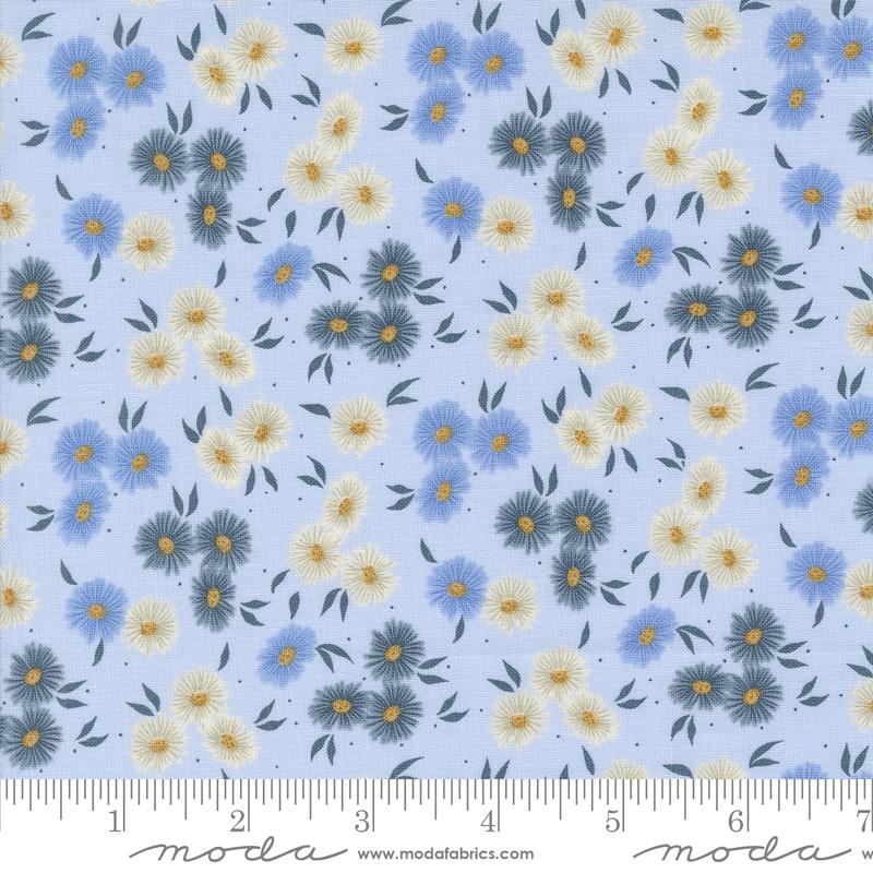 Seaglass Summer Asters - Dappled Blue - Quilt Fabric