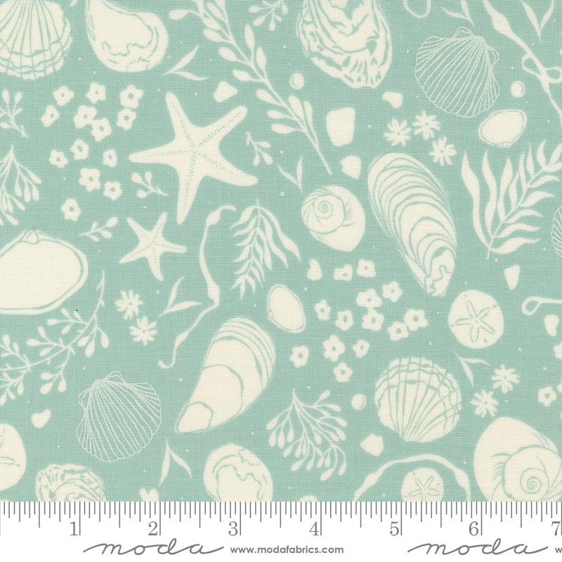 Seaglass Summer Shells - Ocean Air - Quilt Fabric