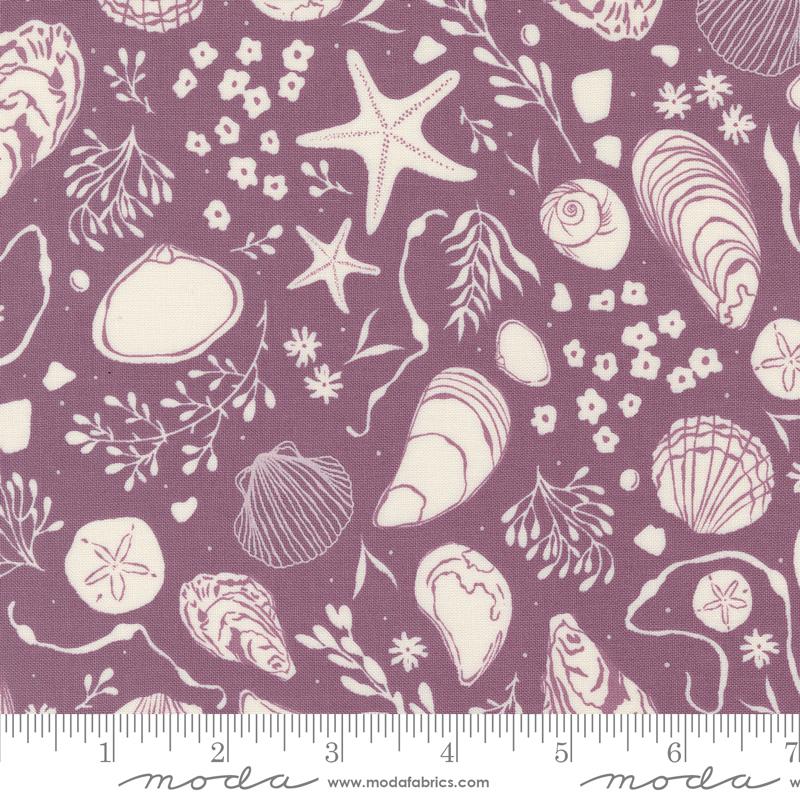 Seaglass Summer Shells - Beach Plum - Quilt Fabric