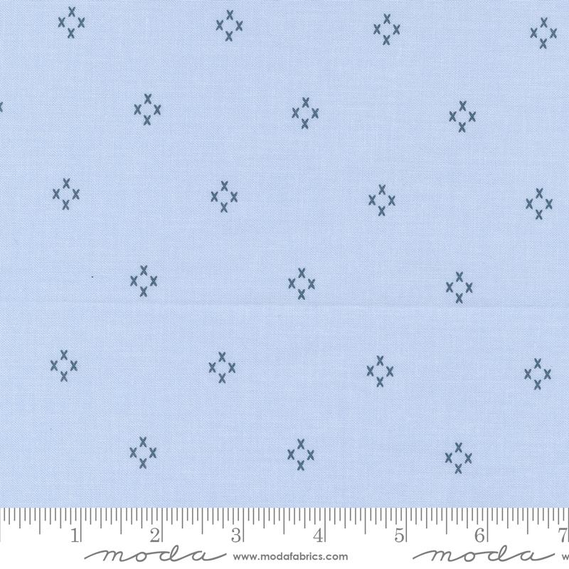 Seaglass Summer Cross - Dappled Blue - Quilt Fabric