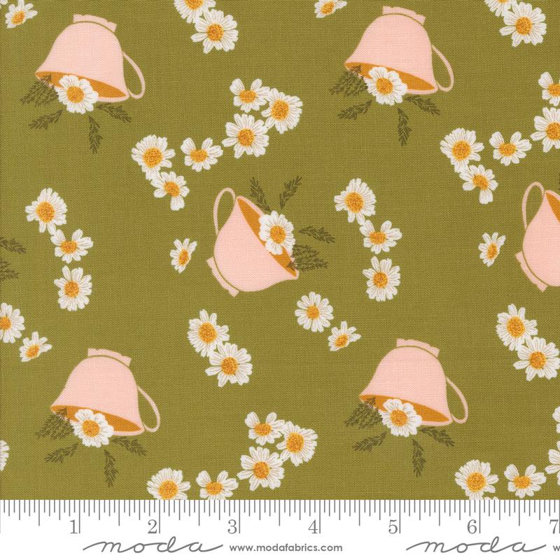 Frivolity Pots Lichen - Quilt Fabric