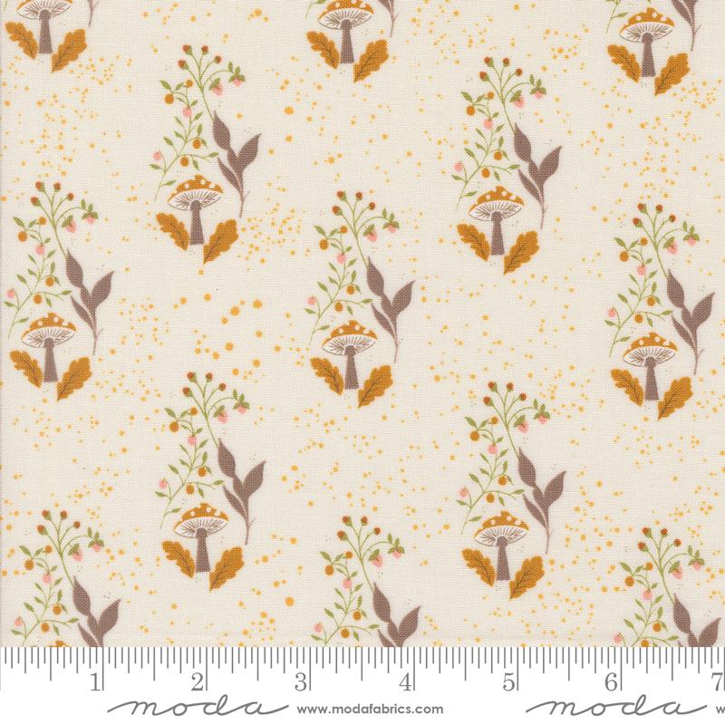 Frivolity Mushroom Porcelain - Quilt Fabric