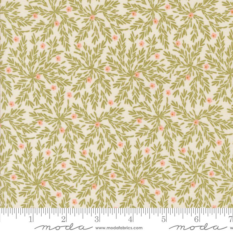 Frivolity Moss Porcelain - Quilt Fabric