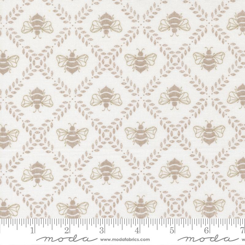 Sun Drenched Bee Cloud Stone - Quilt Fabric