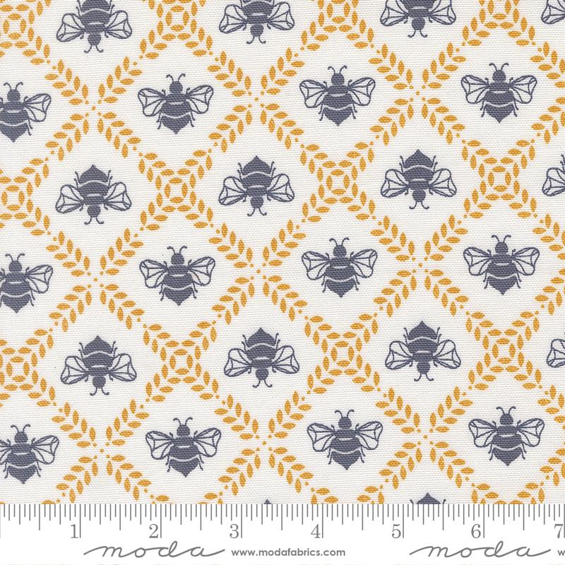 Sun Drenched Bee Canvas Cloud - Quilt Fabric