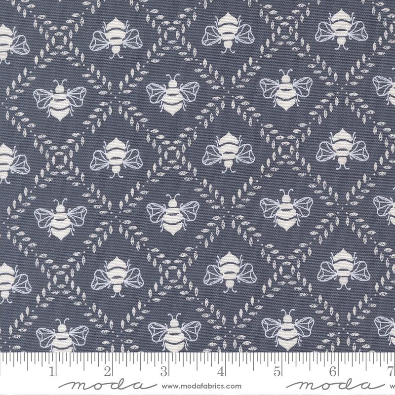 Sun Drenched Canvas Bee Indigo - Quilt Fabric