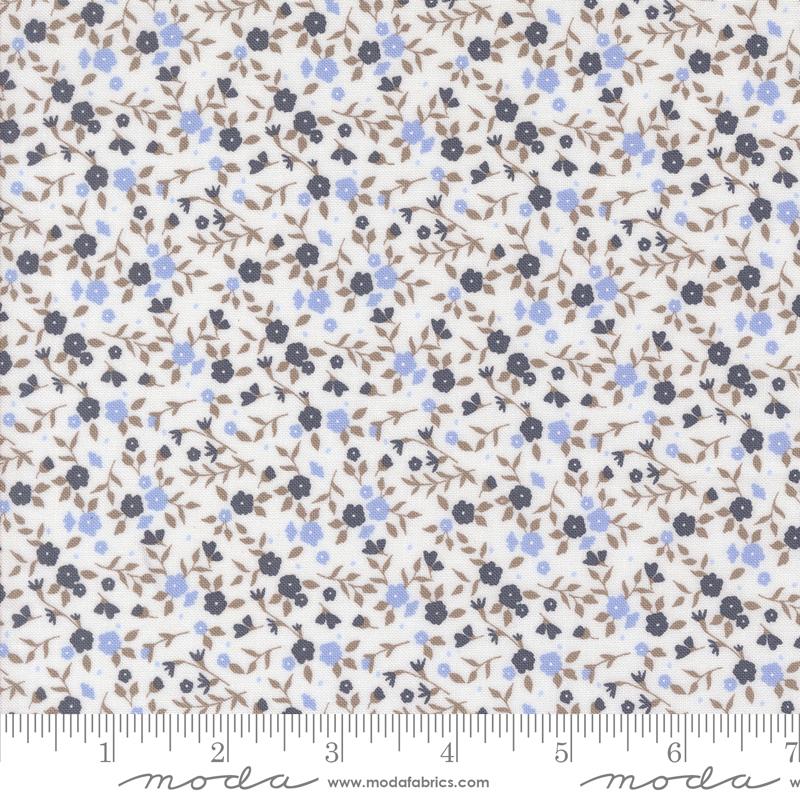 Sun Drenched Floral Cloud Indigo - Quilt Fabric
