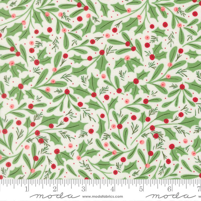 Merrily On High Holly Snow - Quilt Fabric
