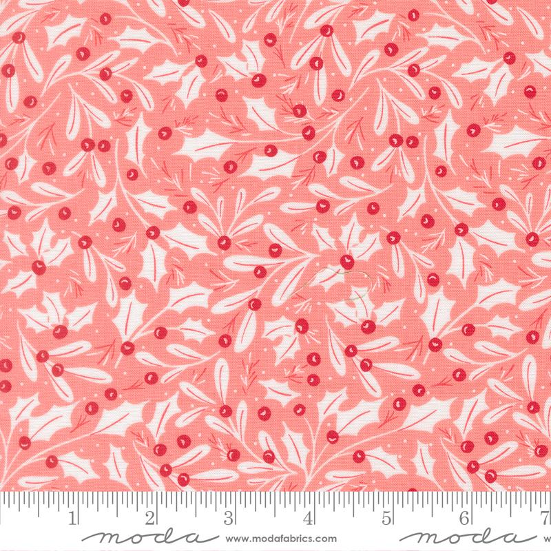 Merrily On High Holly Blush - Quilt Fabric