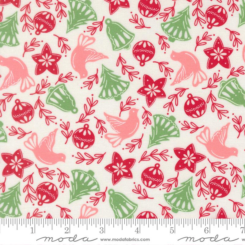 Merrily On High Dove Snow - Quilt Fabric