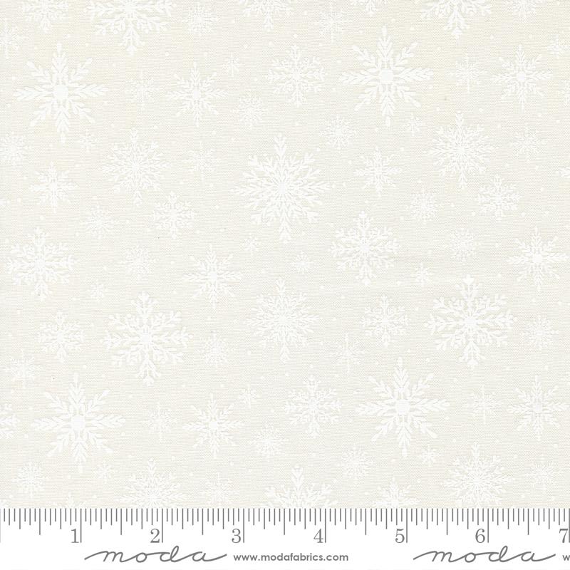 Merrily On High Snowflake Snow White - Quilt Fabric