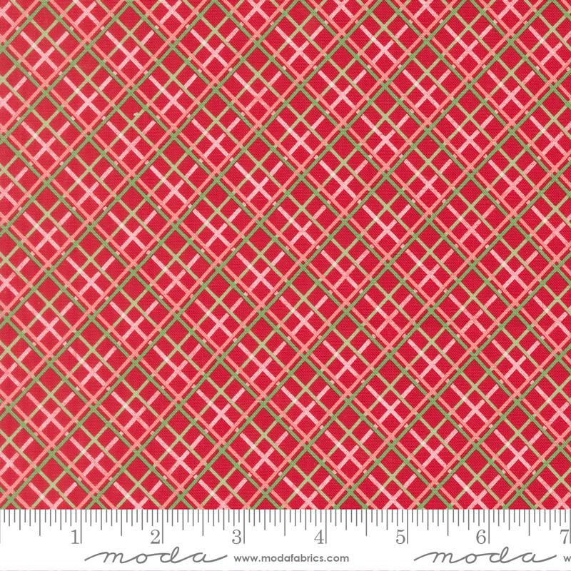 Merrily On High Plaid Christmas Red - Quilt Fabric