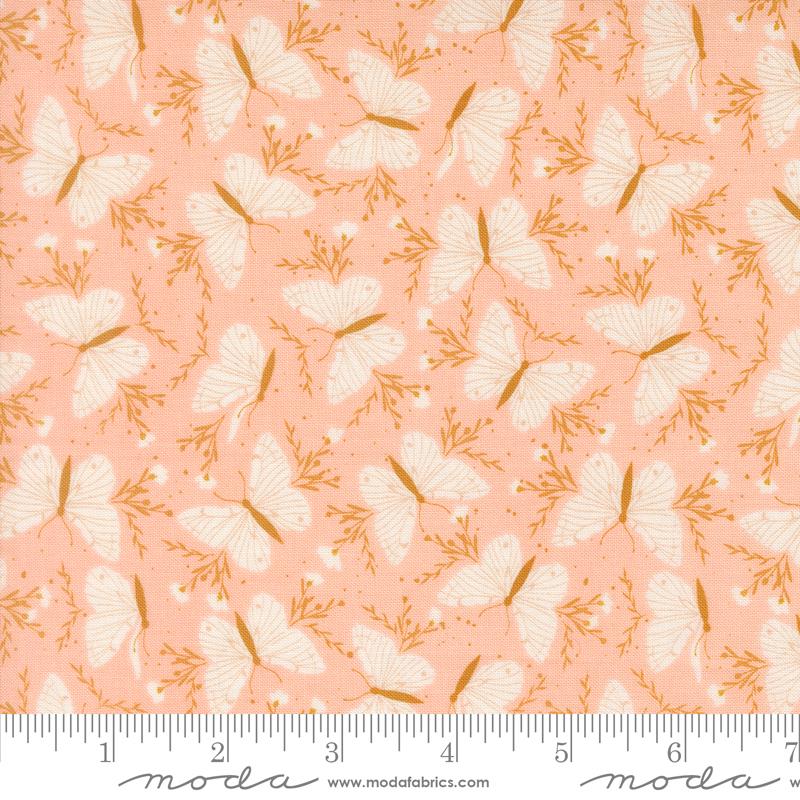 Wildbriar Butterflies Blush - Quilt Fabric, zoomed in. Select this picture to zoom back out.