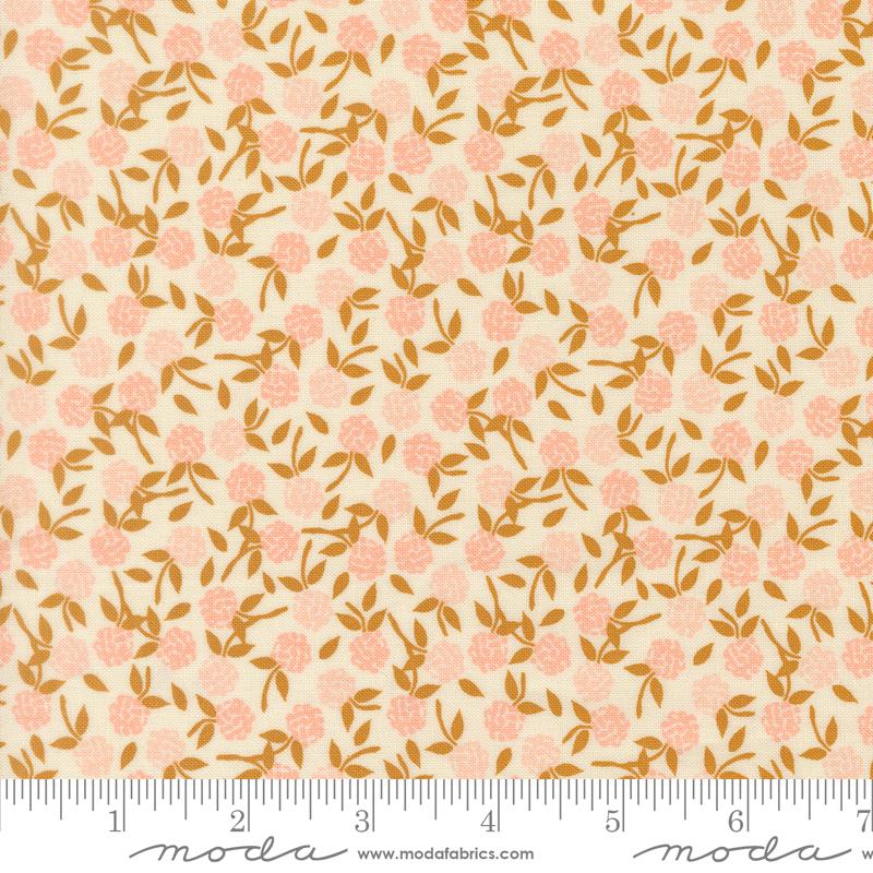 Wildbriar Sprig Blush - Quilt Fabric, zoomed in. Select this picture to zoom back out.