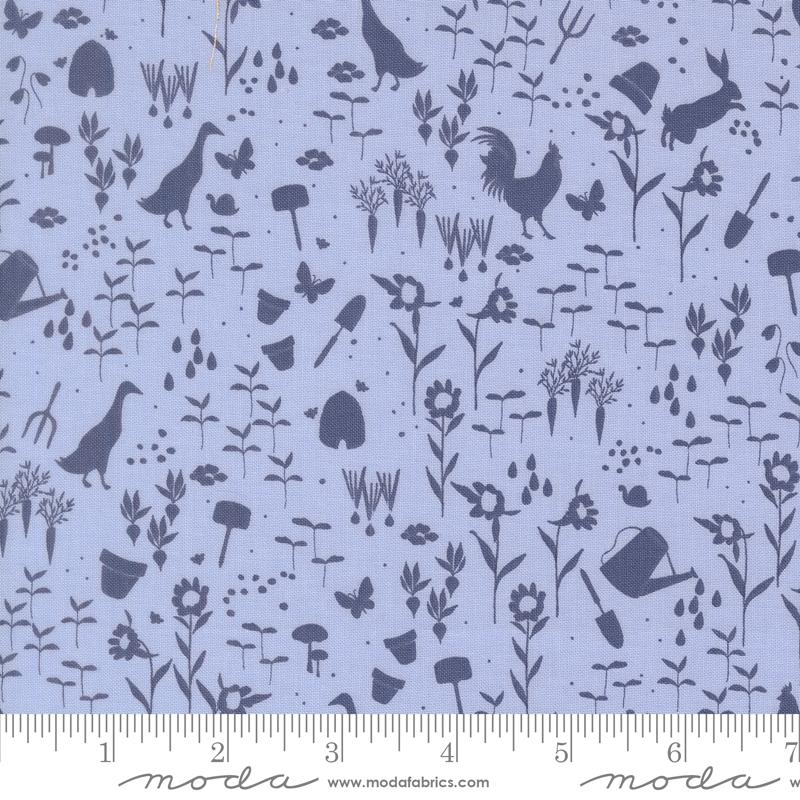 Wildbriar Garden Sky - Quilt Fabric, zoomed in. Select this picture to zoom back out.
