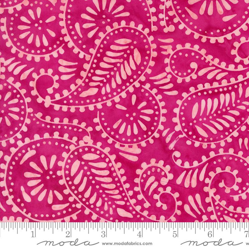 Berrylicious Batiks Paisley - Raspberry - Quilt Fabric