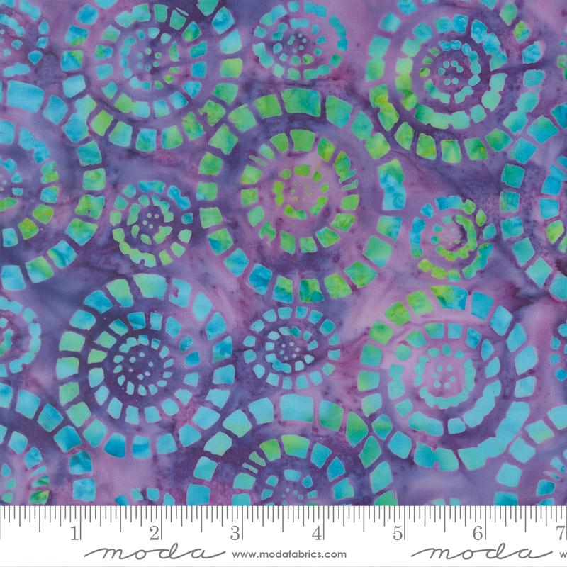 Mermaid Batiks Circles Amethyst - Quilt Fabric