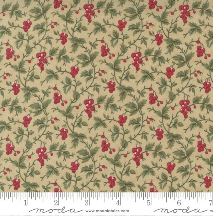 Poinsettia Plaza Parchment - Bountiful Berries - Fabric