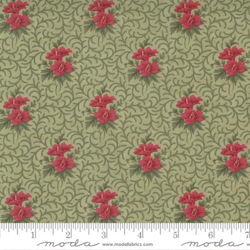 Poinsettia Plaza Sage - Bouquets - Quilt Fabric