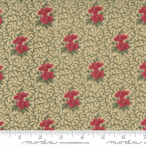 Poinsettia Plaza Parchment - Bouquets - Quilt Fabric